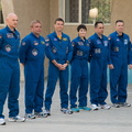 11-07-03_At the Cosmonaut Hotel crew quarters in Baikonur, Kazakhstan, the Expedition 40_41 prime and backup crewmembers pose for pictures after raising the flags of Russia, the United States, Germany and Kazakh_o.jpg