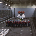 NASA and Navy personnel in well deck