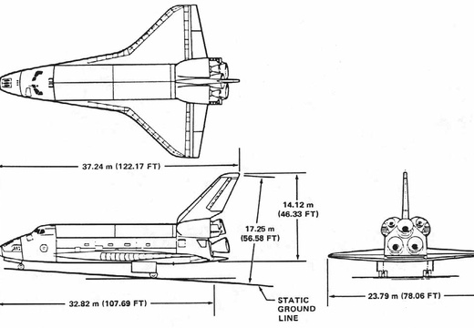 Figure 3-2. Dimensions of the Orbiter vehicle