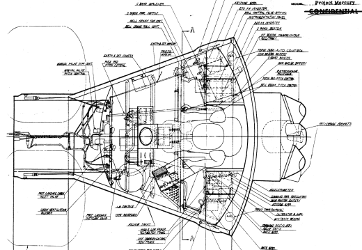 MERCURY SPACECRAFT INTERIOR ARRANGEMENT