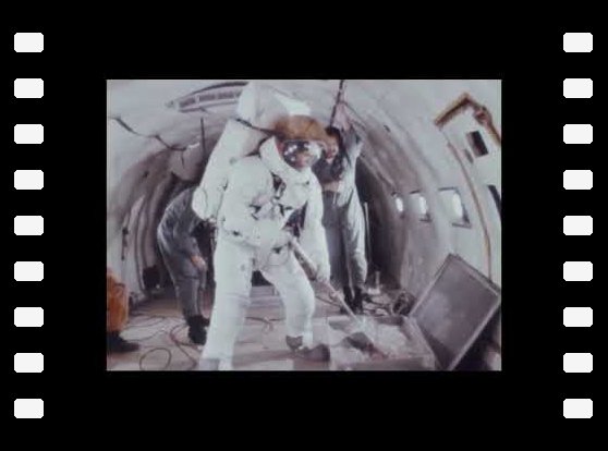 Apollo 11 EVA training in 1/6G airplane - Nasa footages ( No sound )